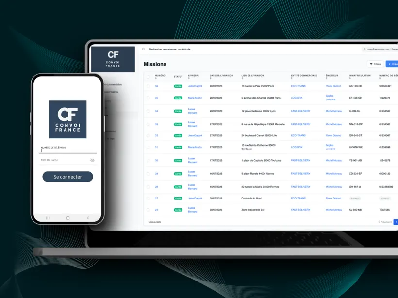 Application métier pour digitaliser le convoyage de véhicules